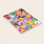 Life On a Checkboard, Abstract Maximalism Eclectic Painting, Bohemian Pop of Color Illustration  Notebook Gallery Image 3