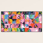 Life On a Checkboard, Abstract Maximalism Eclectic Painting, Bohemian Pop of Color Illustration  Desk Mat Gallery Image 3