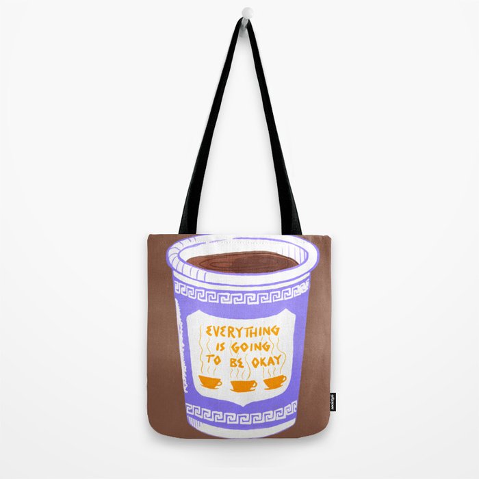 Everything Will Still Be Okay Inspired by PANTONE 17 1230 Mocha Mousse Tote Bag Gallery Image 2