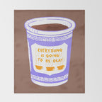 Everything Will Still Be Okay Inspired by PANTONE 17 1230 Mocha Mousse Throw Blanket Gallery Image 2