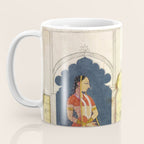 Woman gazing at warrior Indian Painted Illustration Coffee Mug Gallery Image 3
