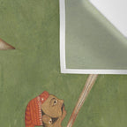 Woman gazing at warrior Indian Painted Illustration Wall Tapestry Gallery Image 3
