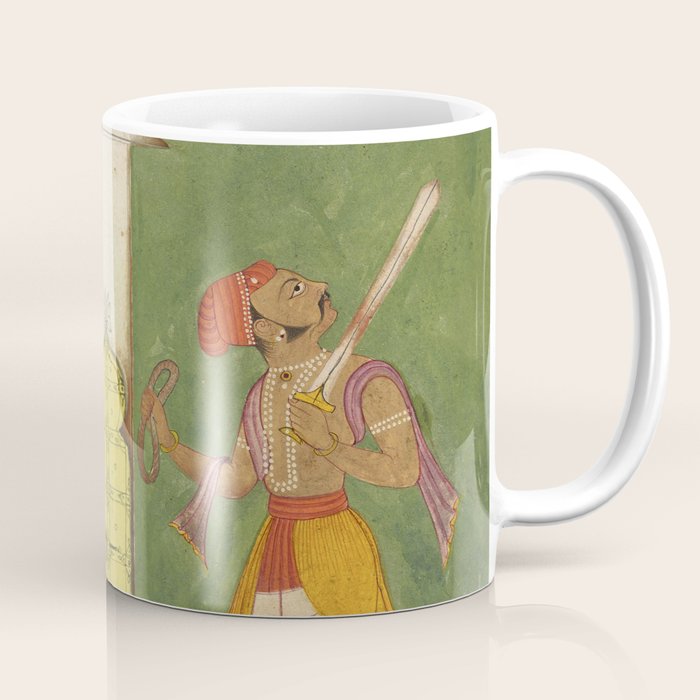 Woman gazing at warrior Indian Painted Illustration Coffee Mug Gallery Image 1