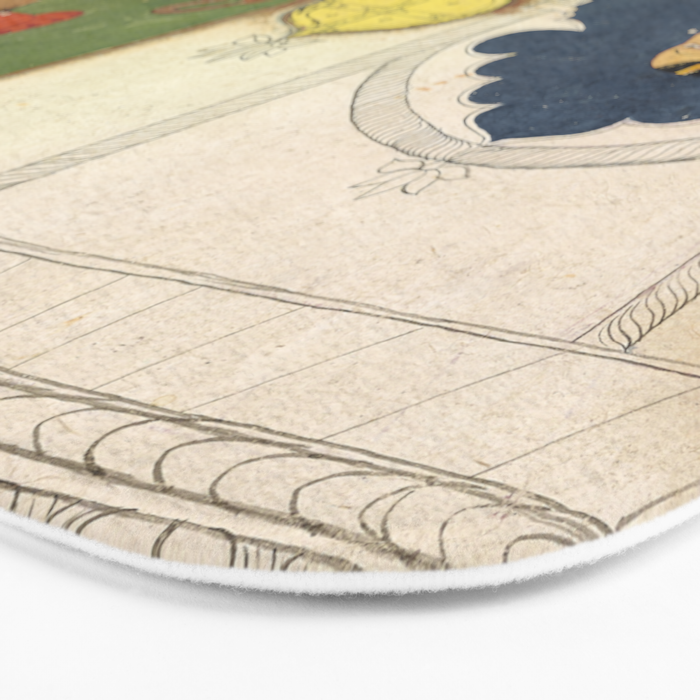 Woman gazing at warrior Indian Painted Illustration Bath Mat Gallery Image 3