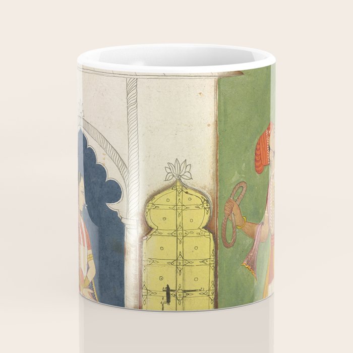Woman gazing at warrior Indian Painted Illustration Coffee Mug Gallery Image 4