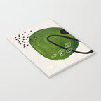 Mid Century Modern Abstract Colorful Art Patterns Olive Green Yellow Ochre Orbit Geometric Objects Notebook Gallery Image 3