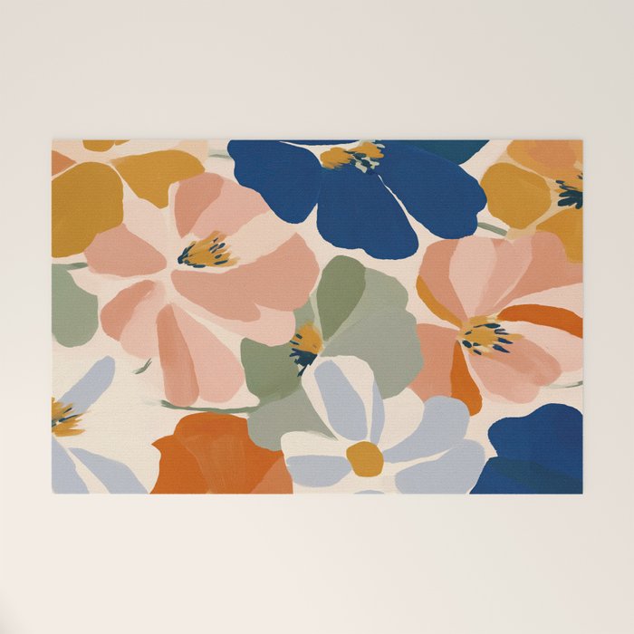 Soft Abstract Floral Garden I Welcome Mat Gallery Image 1