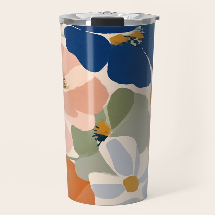 Soft Abstract Floral Garden I Travel Mug Gallery Image 1