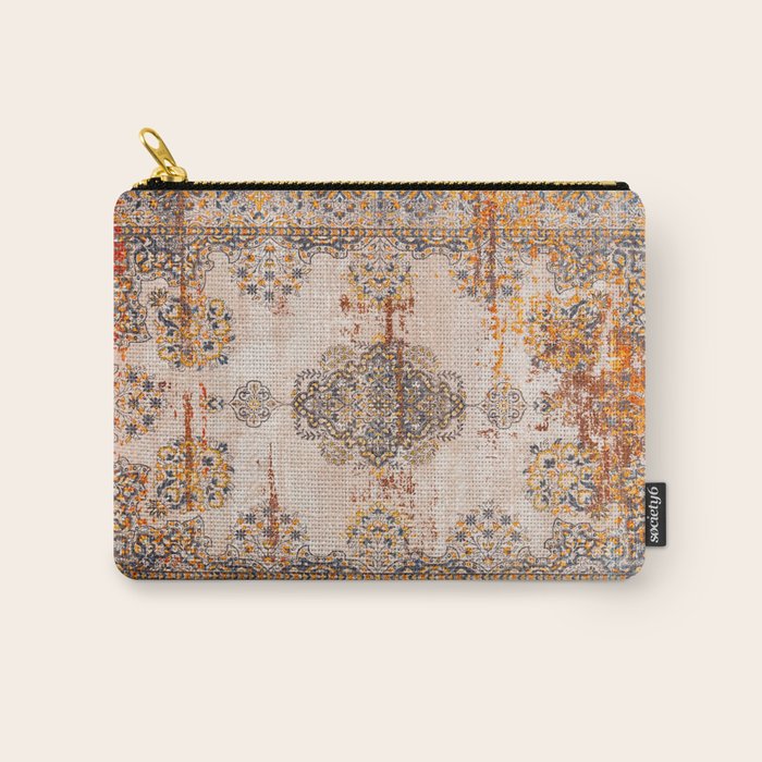 Orange Vintage Rug Design Carry All Pouch Gallery Image 1
