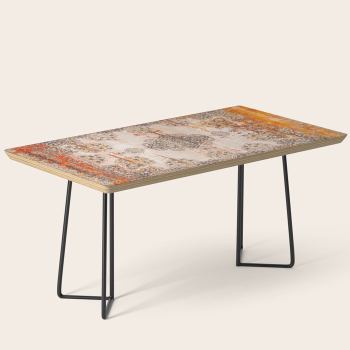 Orange Vintage Rug Design Coffee Table Gallery Image 1