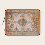 Orange Vintage Rug Design Laptop Sleeve Gallery Image 1