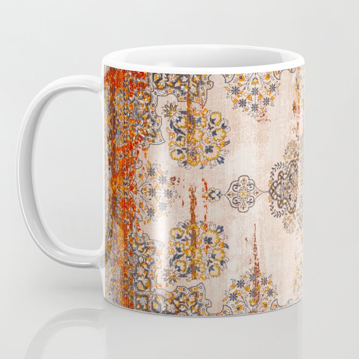 Orange Vintage Rug Design Coffee Mug Gallery Image 3