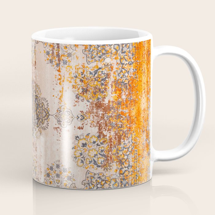 Orange Vintage Rug Design Coffee Mug Gallery Image 1