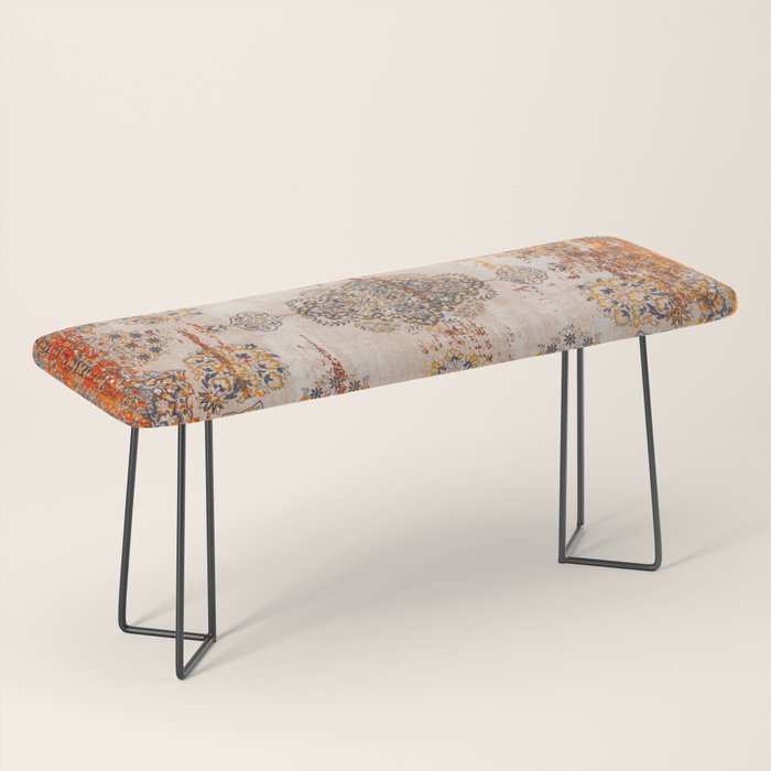 Orange Vintage Rug Design Bench Gallery Image 1