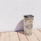 Orange Vintage Rug Design Travel Mug Gallery Image 4