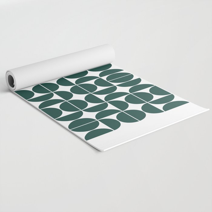 Mid Century Modern Geometric 04 Dark Green Yoga Mat Gallery Image 2