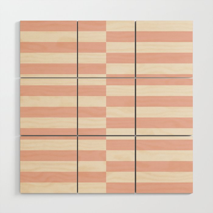 Broad Stripe - dusty pink and alabaster Wood Wall Art Gallery Image 1
