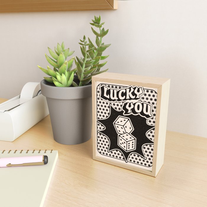 Lucky You Dice in Black and White Mini Art Print Gallery Image 2