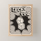 Lucky You Dice in Black and White Mini Art Print Gallery Image 1