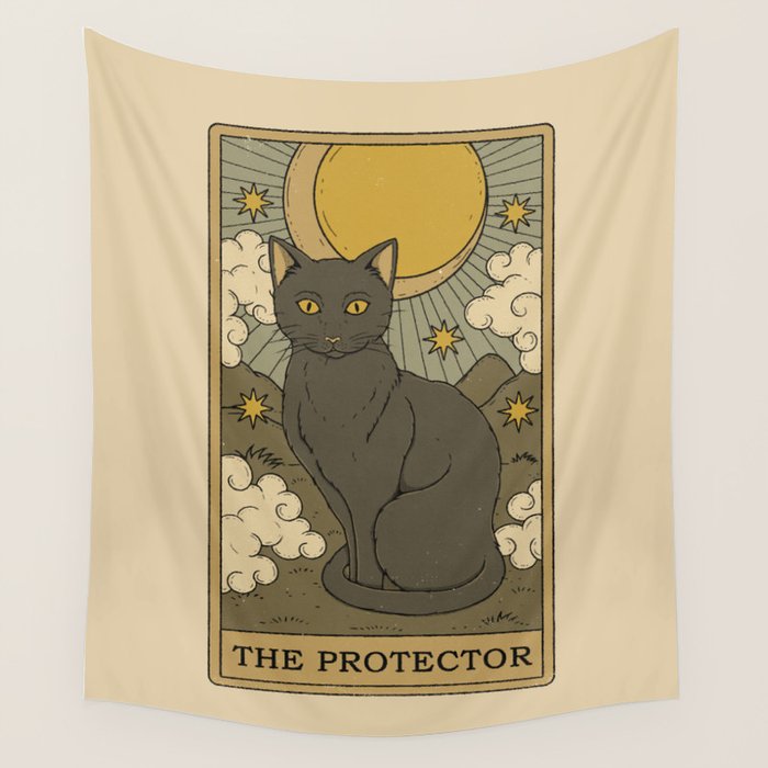 The Protector - Cat Tarot Wall Tapestry Gallery Image 1