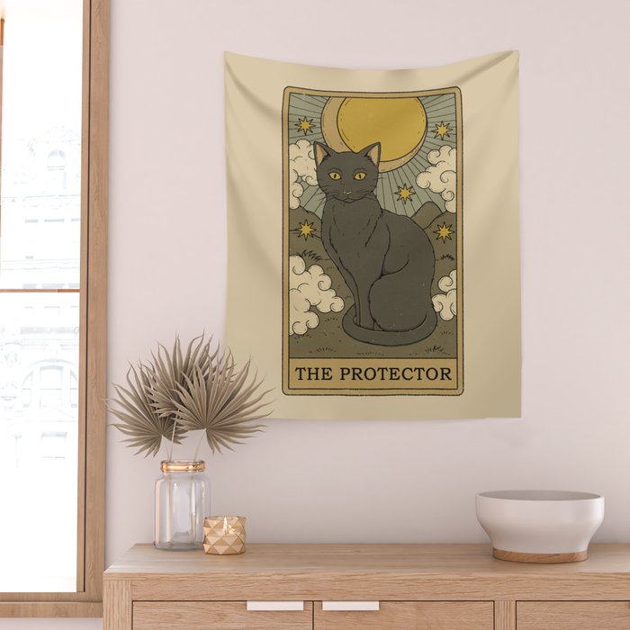 The Protector - Cat Tarot Wall Tapestry Gallery Image 2
