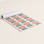 Scandinavian Floral Pattern, Teal, Orange and Pink, Retro Flowers 4 Yoga Mat Gallery Image 2