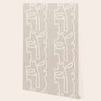 Abstract line art / Face/beige Wallpaper Gallery Image 2