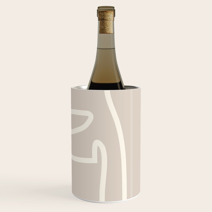 Abstract line art / Face/beige Wine Chiller Gallery Image 1