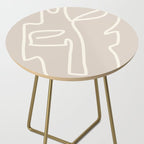 Abstract line art / Face/beige Side Table Gallery Image 2