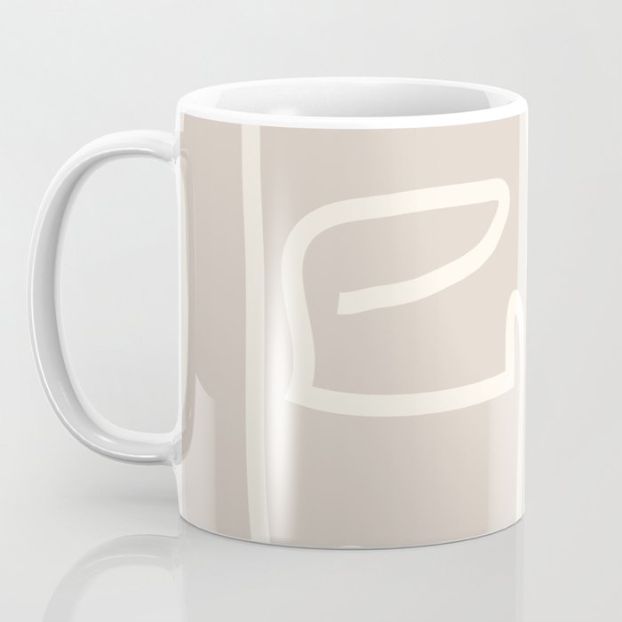 Abstract line art / Face/beige Coffee Mug Gallery Image 3