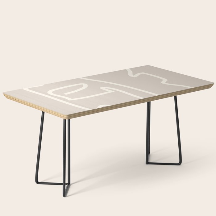 Abstract line art / Face/beige Coffee Table Gallery Image 1