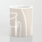 Abstract line art / Face/beige Coffee Mug Gallery Image 4