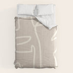 Abstract line art / Face/beige Comforter Gallery Image 6