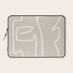 Abstract line art / Face/beige Laptop Sleeve Gallery Image 1