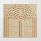 Minimal Arch XVI Earthy Natural Modern Geometric Lines Wood Wall Art Gallery Image 1