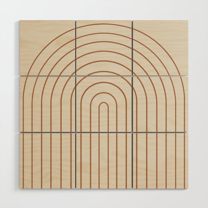 Minimal Arch XVI Earthy Natural Modern Geometric Lines Wood Wall Art Gallery Image 1