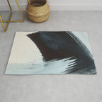 Like A Gentle Hurricane [2]: a minimal, abstract piece in blues and white by Alyssa Hamilton Art Rug Gallery Image 1