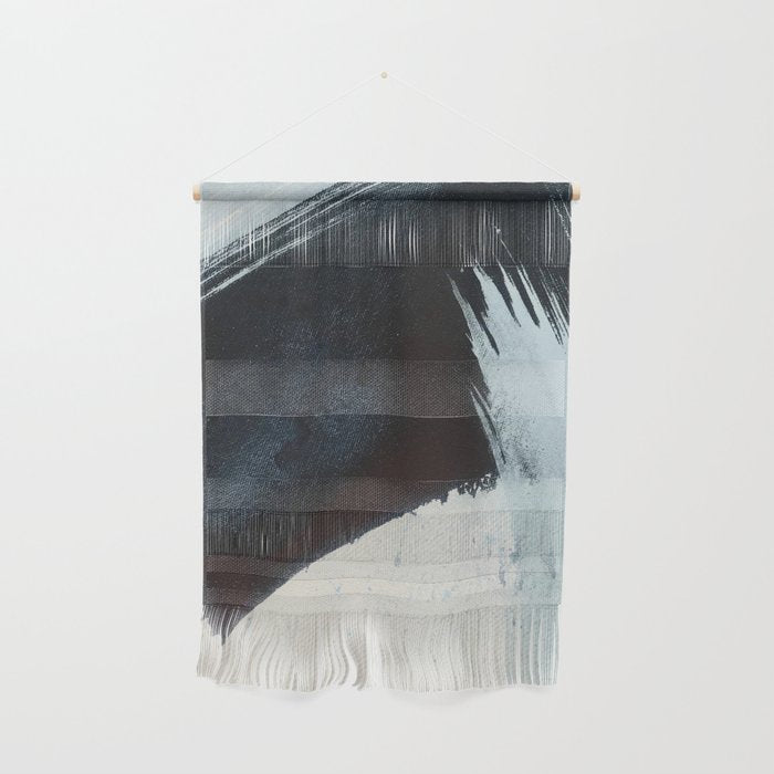 Like A Gentle Hurricane [2]: a minimal, abstract piece in blues and white by Alyssa Hamilton Art Wall Hanging Gallery Image 1