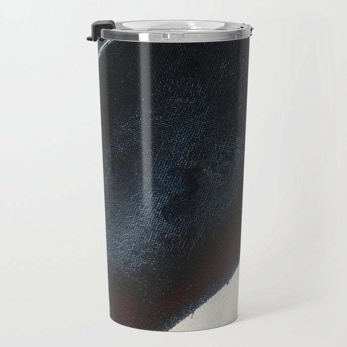Like A Gentle Hurricane [2]: a minimal, abstract piece in blues and white by Alyssa Hamilton Art Travel Mug Gallery Image 3