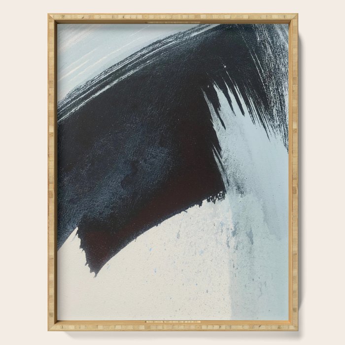 Like A Gentle Hurricane [2]: a minimal, abstract piece in blues and white by Alyssa Hamilton Art Serving Tray Gallery Image 1