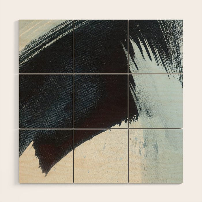 Like A Gentle Hurricane [2]: a minimal, abstract piece in blues and white by Alyssa Hamilton Art Wood Wall Art Gallery Image 1