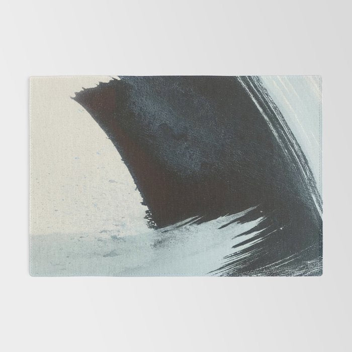 Like A Gentle Hurricane [2]: a minimal, abstract piece in blues and white by Alyssa Hamilton Art Rug Gallery Image 2