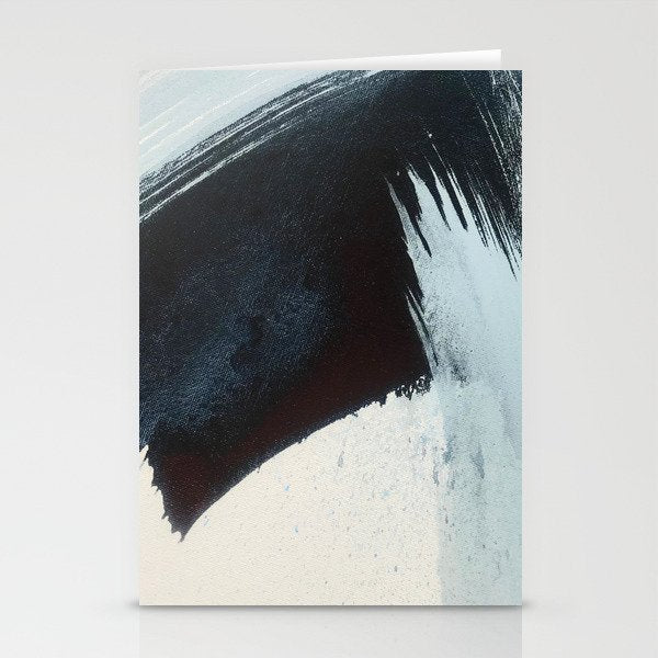 Like A Gentle Hurricane [2]: a minimal, abstract piece in blues and white by Alyssa Hamilton Art Stationery Card Gallery Image 1