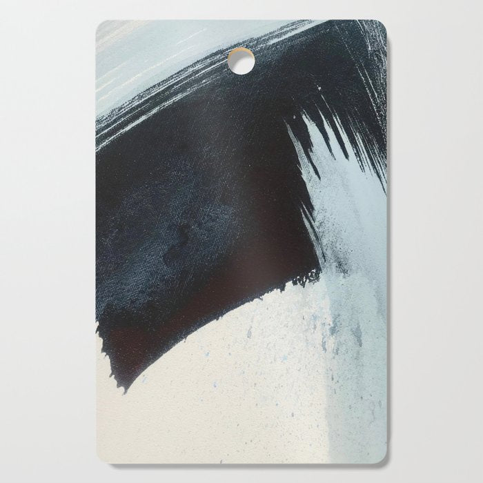 Like A Gentle Hurricane [2]: a minimal, abstract piece in blues and white by Alyssa Hamilton Art Cutting Board Gallery Image 1