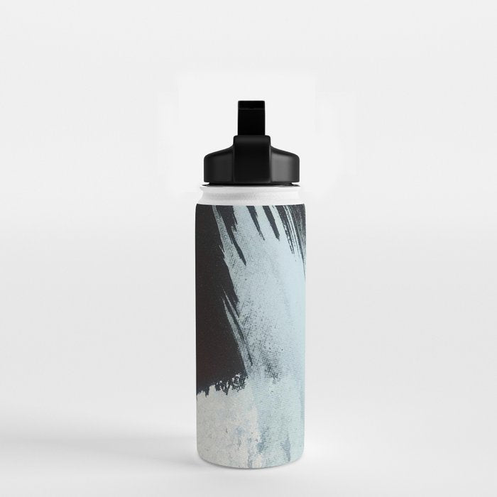 Like A Gentle Hurricane [2]: a minimal, abstract piece in blues and white by Alyssa Hamilton Art Water Bottle Gallery Image 2