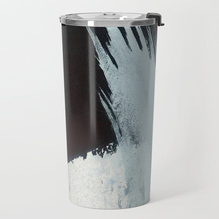 Like A Gentle Hurricane [2]: a minimal, abstract piece in blues and white by Alyssa Hamilton Art Travel Mug Gallery Image 2