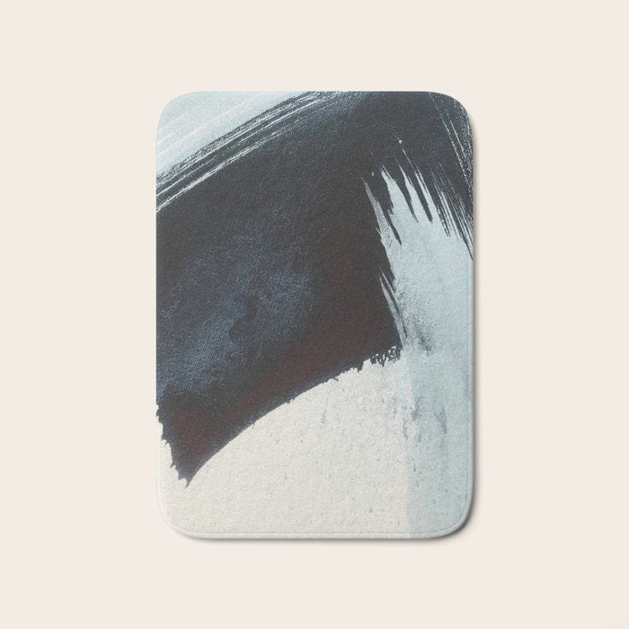 Like A Gentle Hurricane [2]: a minimal, abstract piece in blues and white by Alyssa Hamilton Art Bath Mat Gallery Image 1