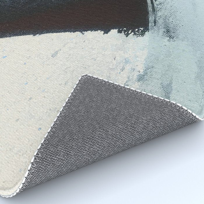 Like A Gentle Hurricane [2]: a minimal, abstract piece in blues and white by Alyssa Hamilton Art Rug Gallery Image 4