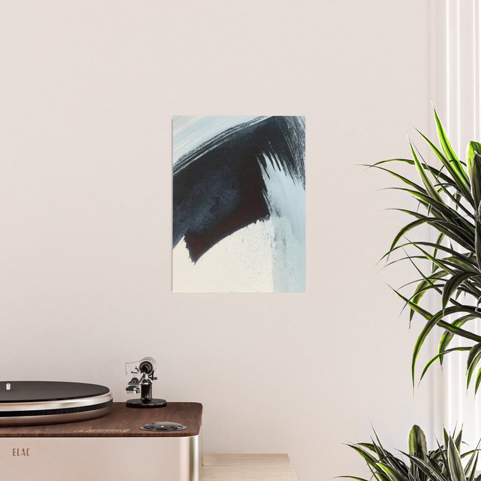 Like A Gentle Hurricane [2]: a minimal, abstract piece in blues and white by Alyssa Hamilton Art Poster Gallery Image 2