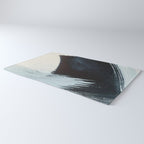 Like A Gentle Hurricane [2]: a minimal, abstract piece in blues and white by Alyssa Hamilton Art Rug Gallery Image 3
